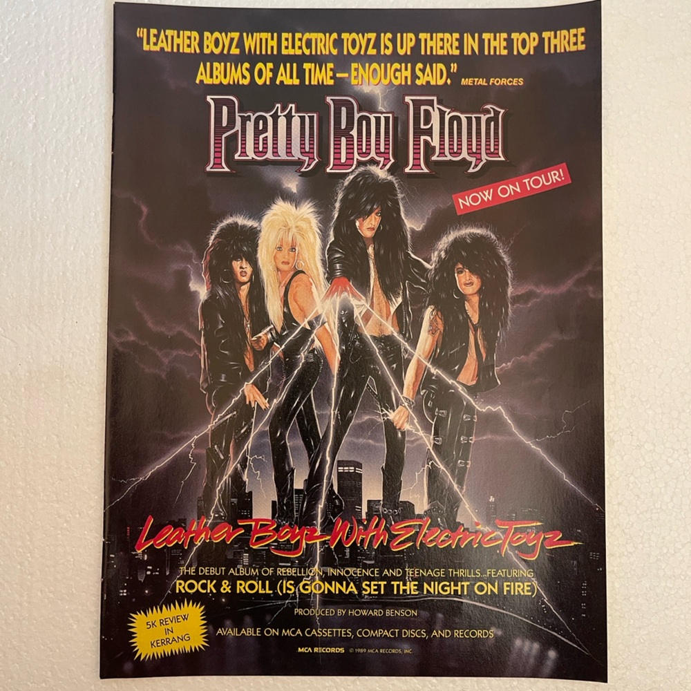 Pretty Boy Floyd Leather Boyz With Electric Toyz Pinup- Black & Red